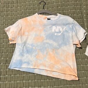 Tie-Dye Crop Top - Blue and Orange